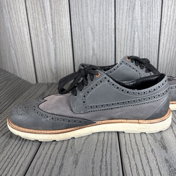 SWIMS Men\'s Wingtip Loafer Sneakers Grey Suede Orange Accents US 9.5 Waterproof main image 9